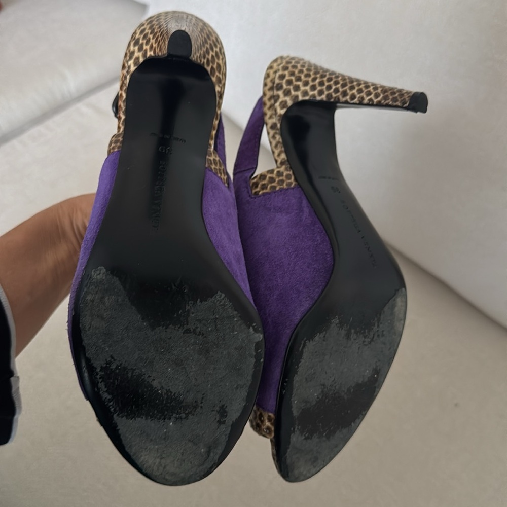 Bottega Veneta Purple and Brown Heels with Suede Finish - Picture 4 of 12